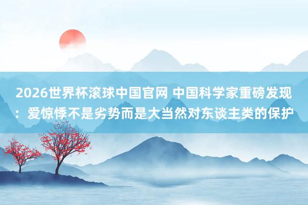 2026世界杯滚球中国官网 中国科学家重磅发现:爱惊悸不是劣势而是大当然对东谈主类的保护