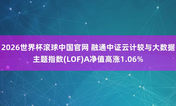 2026世界杯滚球中国官网 融通中证云计较与大数据主题指数(LOF)A净值高涨1.06%