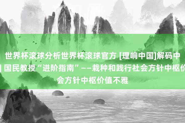 世界杯滚球分析世界杯滚球官方 [理响中国]解码中中淡雅 | 国民教授“进阶指南”——栽种和践行社会方针中枢价值不雅