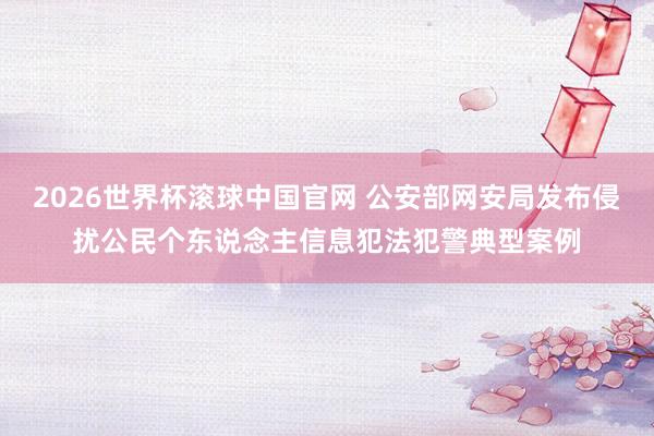 2026世界杯滚球中国官网 公安部网安局发布侵扰公民个东说念主信息犯法犯警典型案例