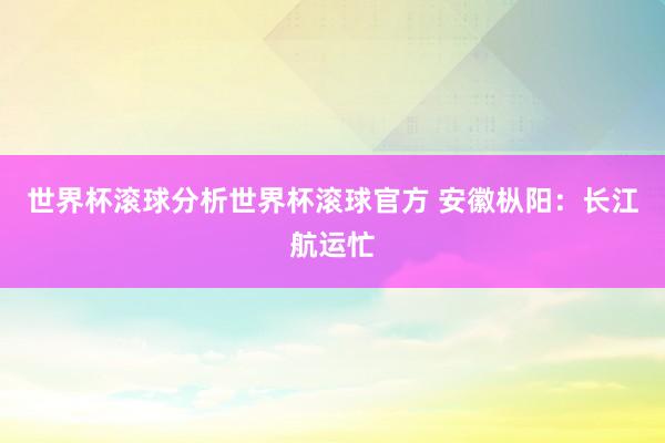 世界杯滚球分析世界杯滚球官方 安徽枞阳：长江航运忙