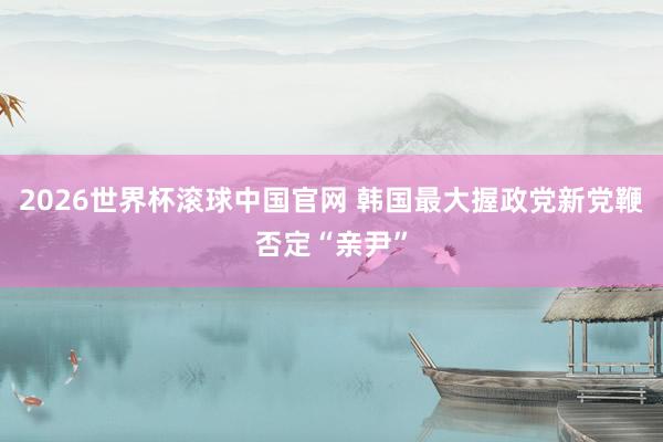 2026世界杯滚球中国官网 韩国最大握政党新党鞭否定“亲尹”